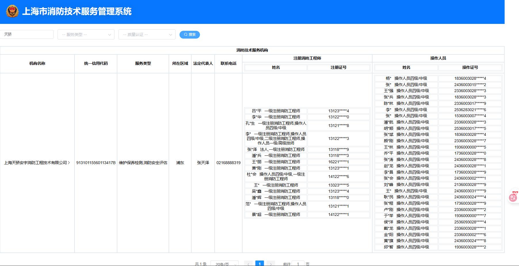 上海消防安全評估機構天驕資質